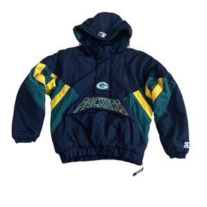 Vintage 90s Starter Green Bay Packers Pro Line Jacket Pullover Hoodie L